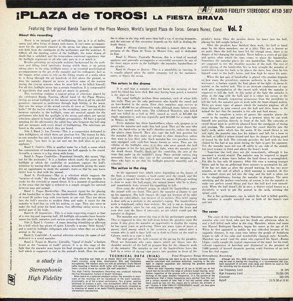 The Original Banda Taurina Of The Plaza Mexico* -Plaza De Toros! La Fiesta Brava Vol. 2