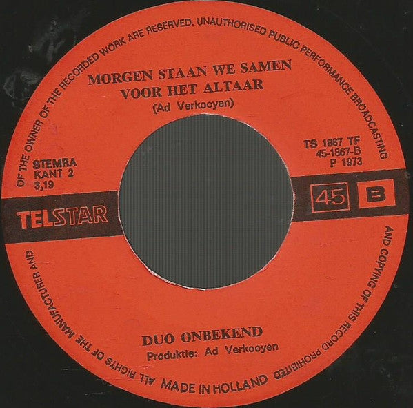 Duo Onbekend -Waarom Ging Jij Zo Plotseling