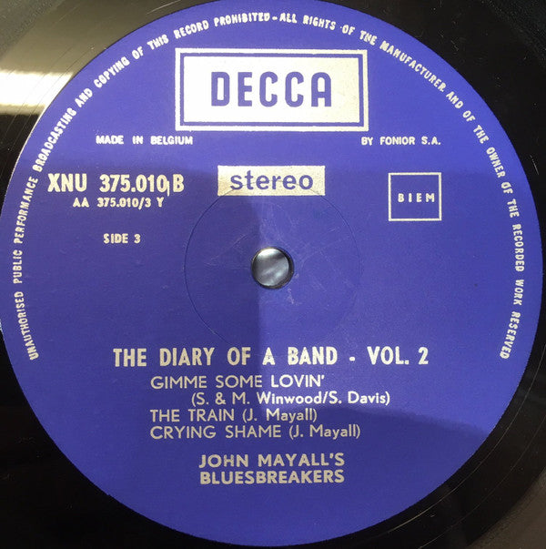 John Mayall's Bluesbreakers* - The Diary Of A Band Volume One / Volume Two (Selected Highspots From Sixty Hours Of Bluesbreakers Club Recordings 1967)