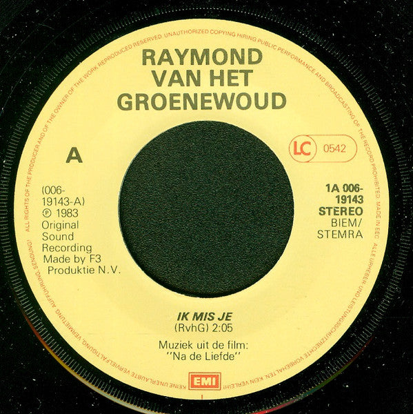 Raymond van het Groenewoud / Jean Blaute -Ik Mis Je / Cafeetje