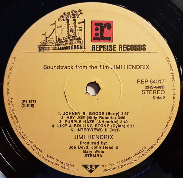 Jimi Hendrix - Sound Track Recordings From The Film "Jimi Hendrix"