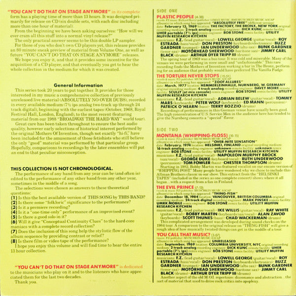 Zappa* - You Can't Do That On Stage Anymore (Sampler)