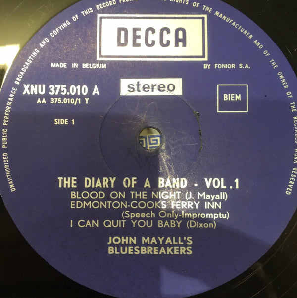 John Mayall's Bluesbreakers* - The Diary Of A Band Volume One / Volume Two (Selected Highspots From Sixty Hours Of Bluesbreakers Club Recordings 1967)