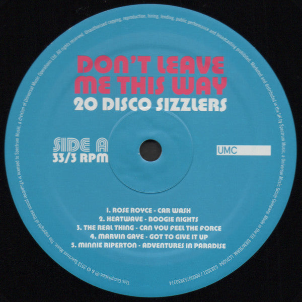 Various -Don't Leave Me This Way - 20 Disco Sizzlers