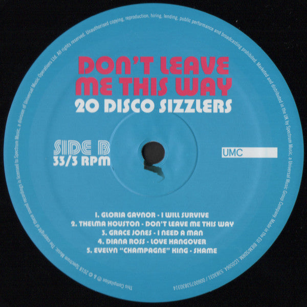 Various -Don't Leave Me This Way - 20 Disco Sizzlers