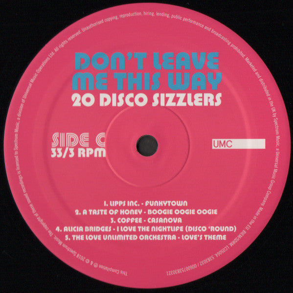 Various -Don't Leave Me This Way - 20 Disco Sizzlers
