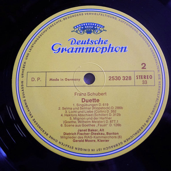 Franz Schubert, Janet Baker • Dietrich Fischer-Dieskau , Mitglieder Des RIAS-Kammerchores*, Gerald Moore - Duette