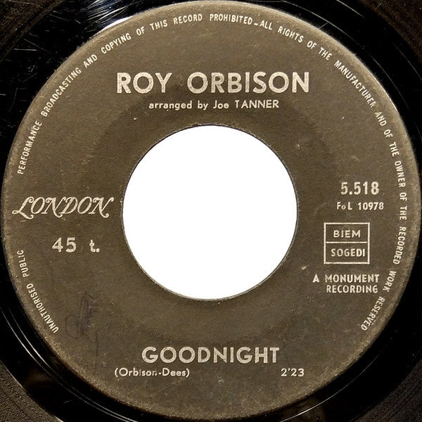 Roy Orbison -Only With You / Goodnight