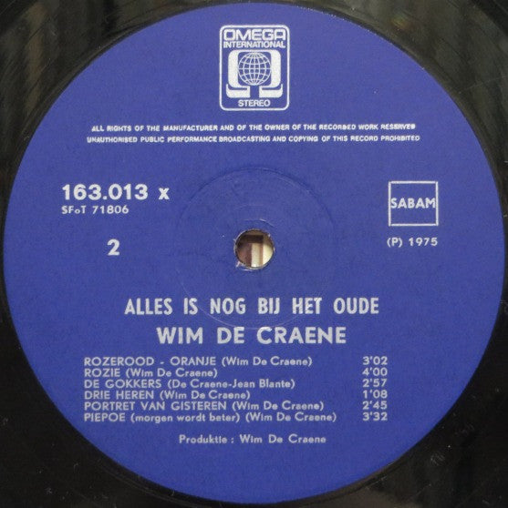 Wim De Craene -Alles Is Nog Bij Het Oude