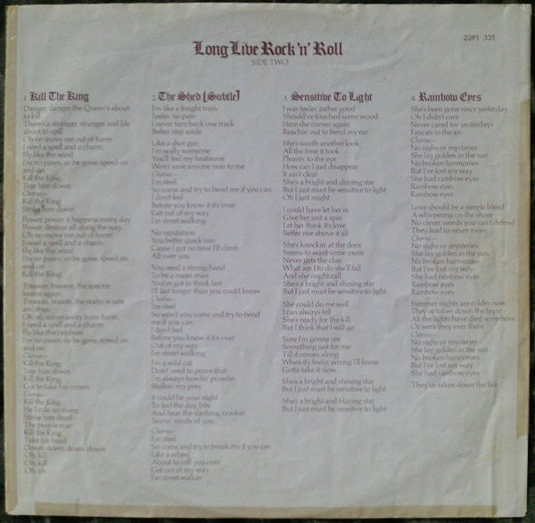 Rainbow -Long Live Rock 'N' Roll