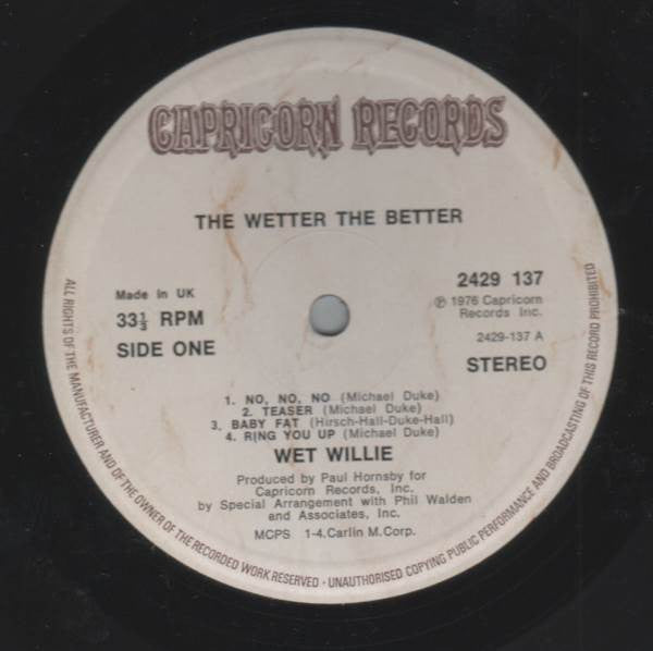 Wet Willie -The Wetter The Better