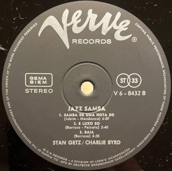 Stan Getz / Charlie Byrd -Jazz Samba