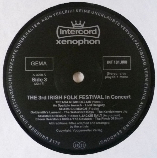 Various -The 3rd Irish Folk Festival In Concert