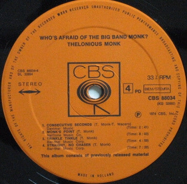 Thelonious Monk -Who's Afraid Of The Big Band Monk?