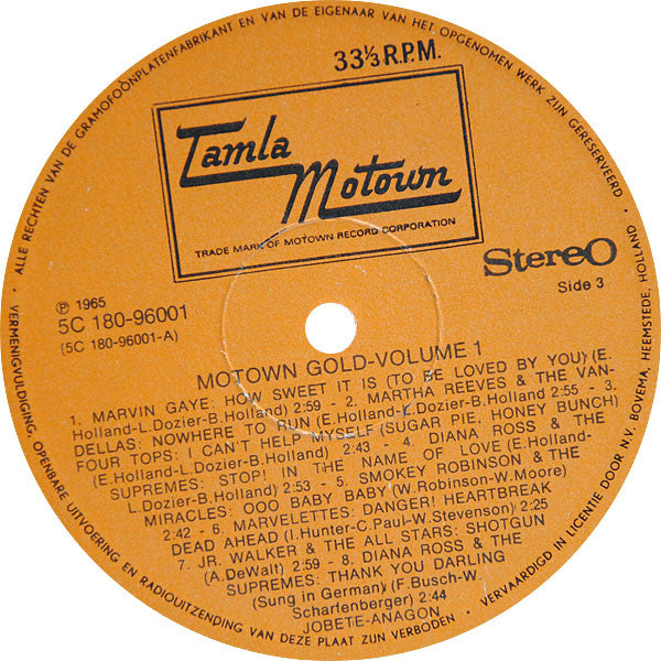 Various -Motown Gold Volume 1 (1963 1964 1965)