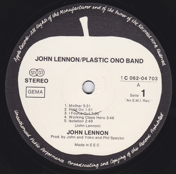 John Lennon / Plastic Ono Band* -John Lennon / Plastic Ono Band