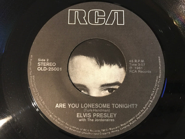 Elvis Presley With The Jordanaires -It's Now Or Never / Are You Lonesome Tonight?