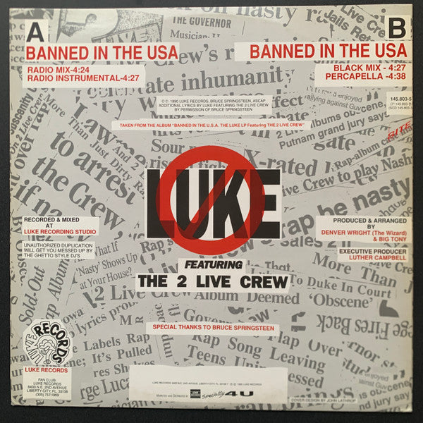 Luke Featuring The 2 Live Crew -Banned In The USA