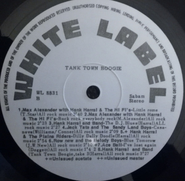 Hank Harral / Various -Tank Town Boogie (Hank Harral And  "Caprock" Records)