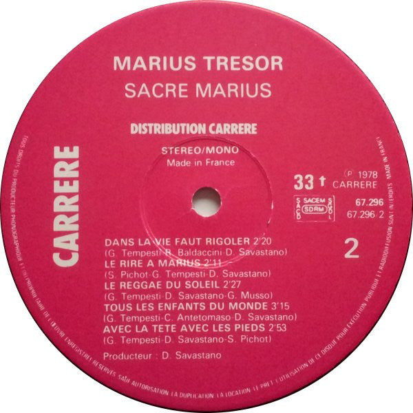 Marius Tresor* -Sacré Marius / Dans La Vie Faut Rigoler