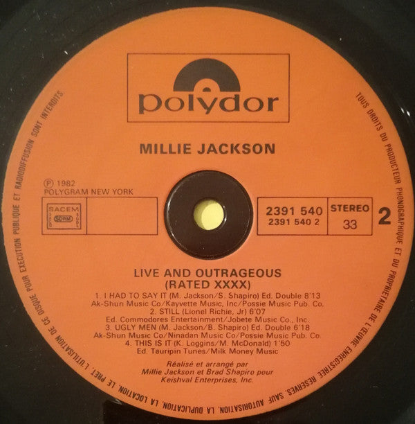 Millie Jackson -"Live And Outrageous" (Rated XXX)