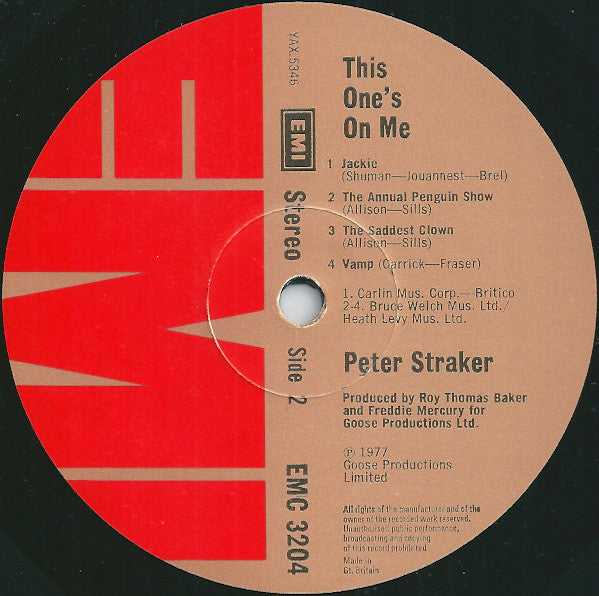 Peter Straker -This One's On Me
