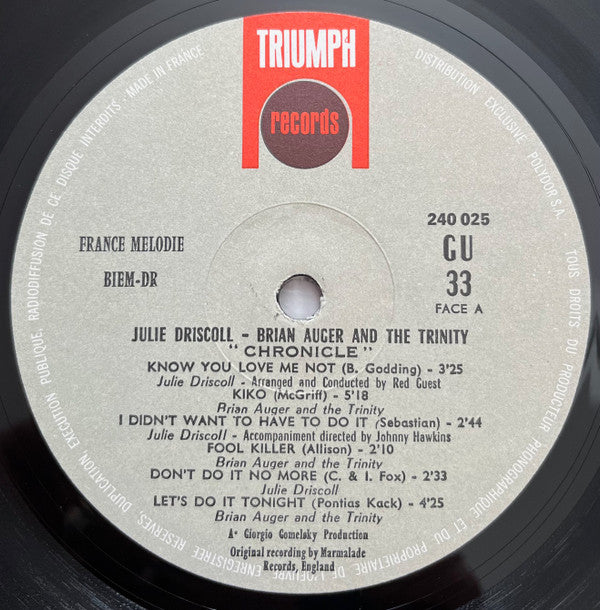 Julie Driscoll & Brian Auger The Trinity* -Chronicle (1965-1967) Including Tiger