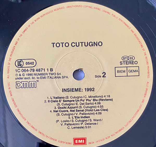 Toto Cutugno - Insieme: 1992