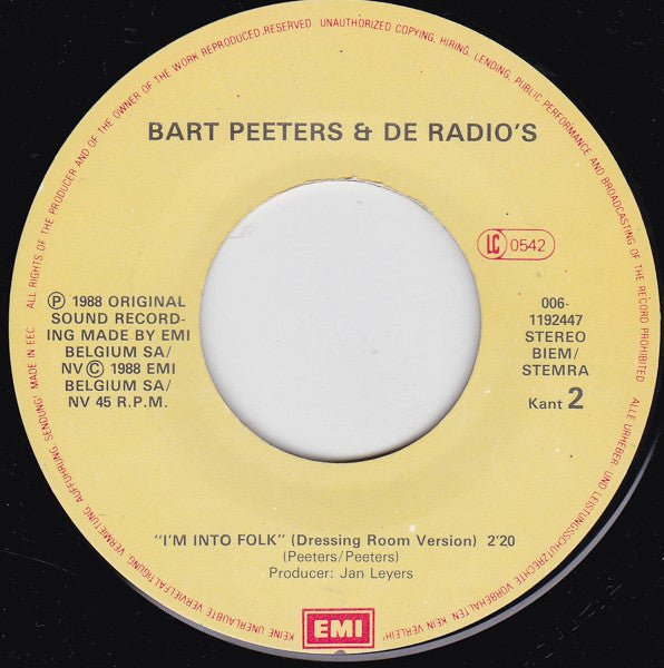 Bart Peeters & De Radio's* -I'm Into Folk