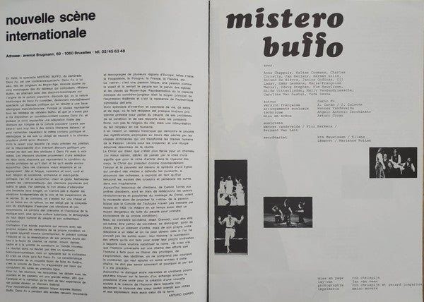Dario Fo, Nouvelle Scène Internationale* -Mistero Buffo