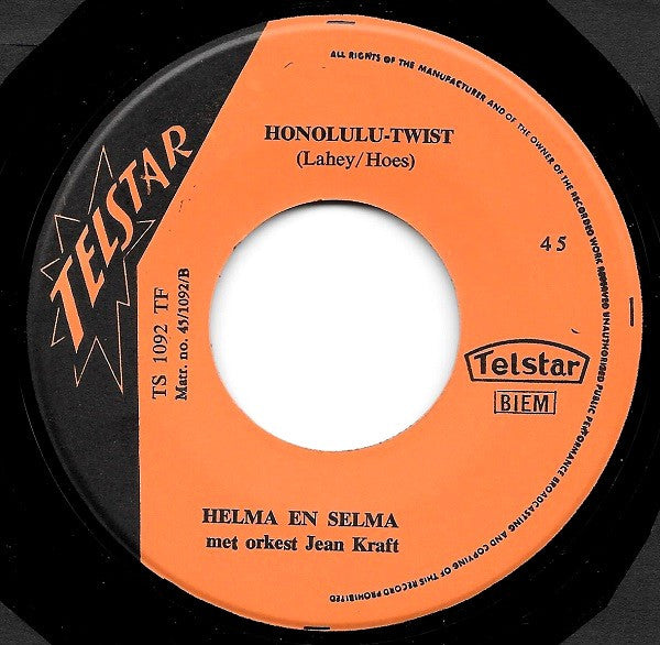Helma & Selma -Zeeman Je Droomt Van Hawaii / Honolulu-Twist