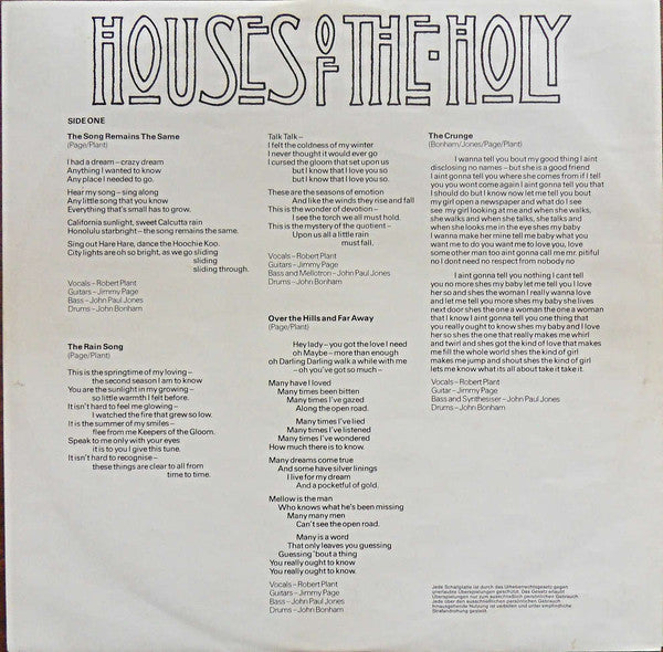 Led Zeppelin -Houses Of The Holy