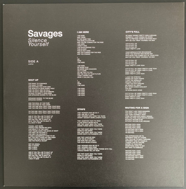 Savages (2) -Silence Yourself