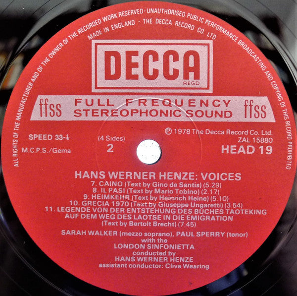 Henze* -Voices