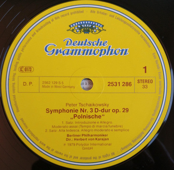 Tschaikowsky* / Herbert Von Karajan / Berliner Philharmoniker - Symphonie Nr. 3 »Polnische« - »Polish«