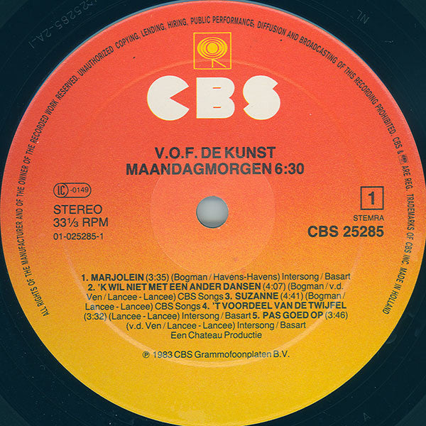 V.O.F. De Kunst* -Maandagmorgen 6:30