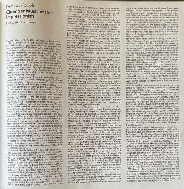 Debussy*, Ravel*, Boston Symphony Chamber Players, Drolc-Quartett, Trio Di Trieste, Max Rostal, Monique Haas - Quartette • Piano Trio • Sonaten • Syrinx • Introduktion &amp; Allegro