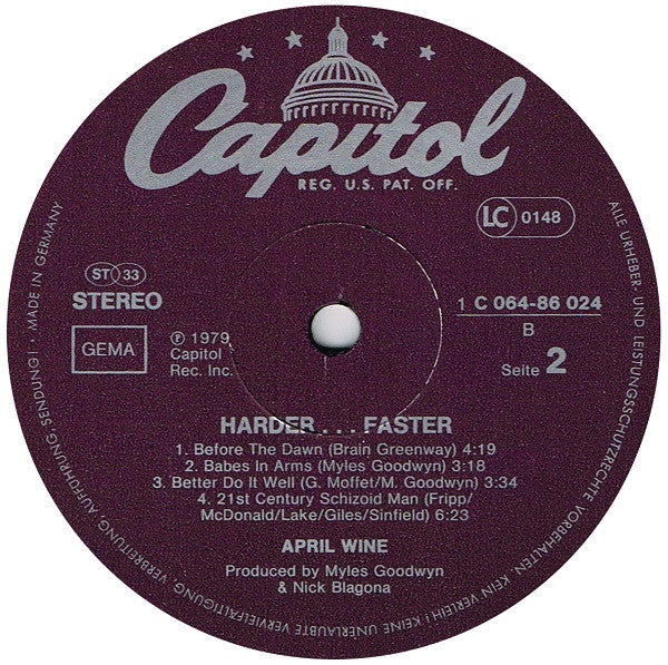 April Wine - Harder.....Faster