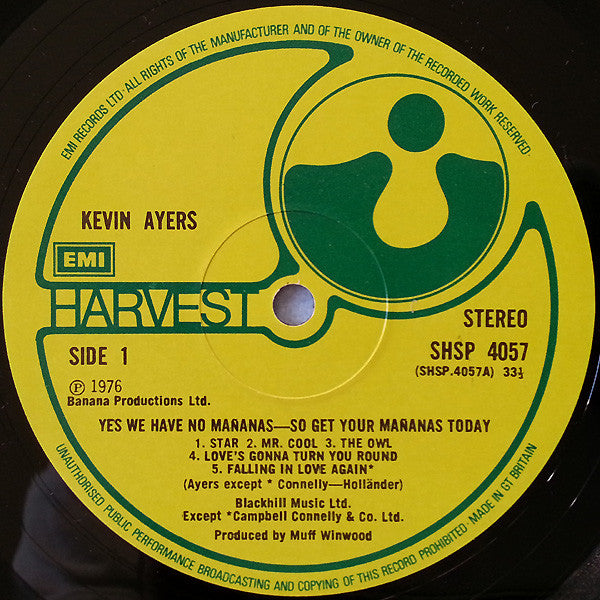 Kevin Ayers -Yes We Have No Mañanas, So Get Your Mañanas Today