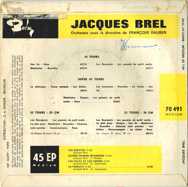 Jacques Brel -Les Bigotes