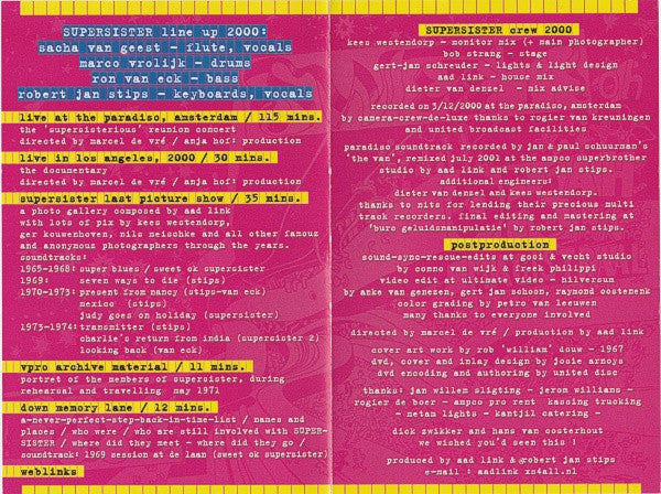 Sweet OK Supersister* -Live At The Paradiso, Amsterdam 2000