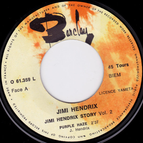 Jimi Hendrix -Purple Haze / Highway Child