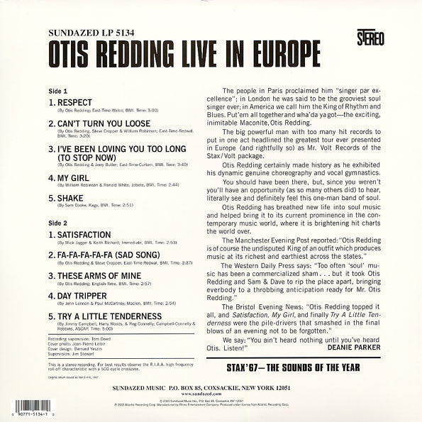 Otis Redding -Otis Redding Live In Europe