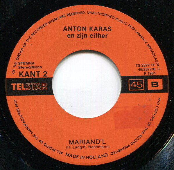 Anton Karas -De Derde Man / Mariand'l