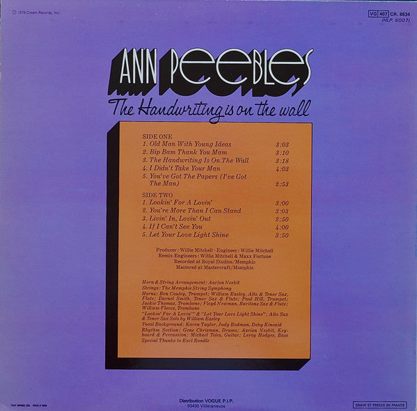 Ann Peebles -The Handwriting Is On The Wall