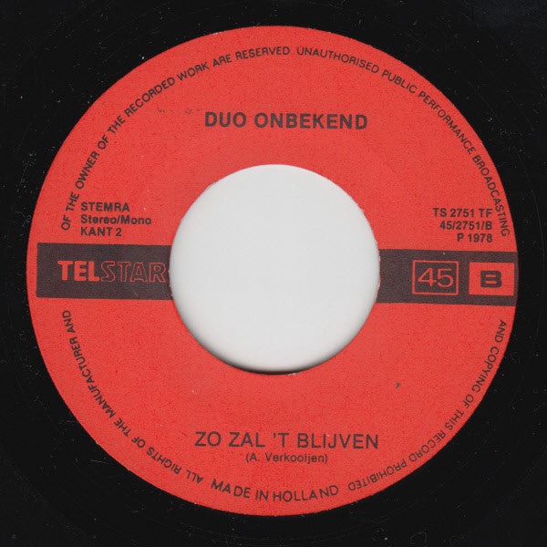 Duo Onbekend -Heel Haar Leven