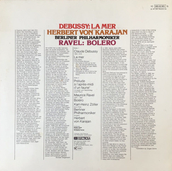Herbert von Karajan · Berliner Philharmoniker · Ravel* · Debussy* -Bolero · La Mer & Prélude À L'après-midi D'un Faune