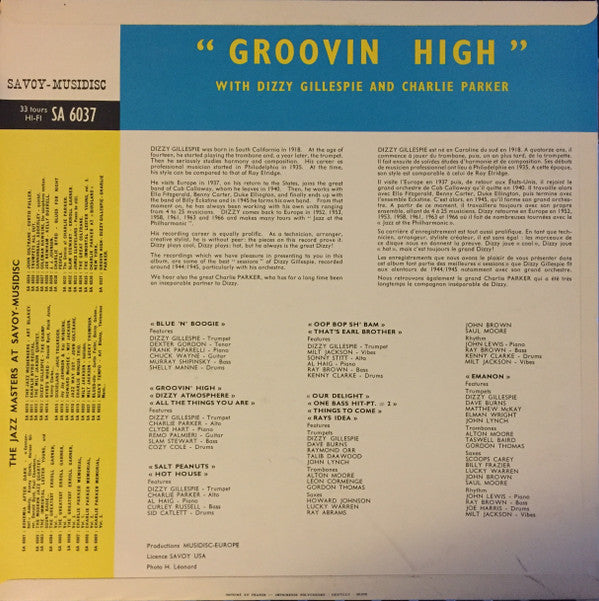 Dizzy Gillespie And Charlie Parker -Groovin' High