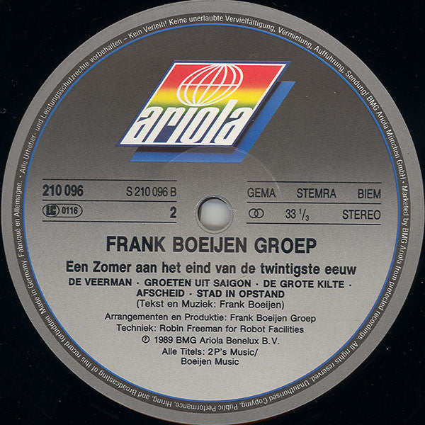 Frank Boeijen Groep -Een Zomer Aan Het Eind Van De Twintigste Eeuw
