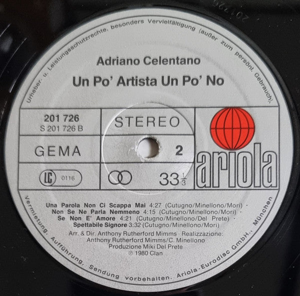 Adriano Celentano -Un Po' Artista Un Po' No